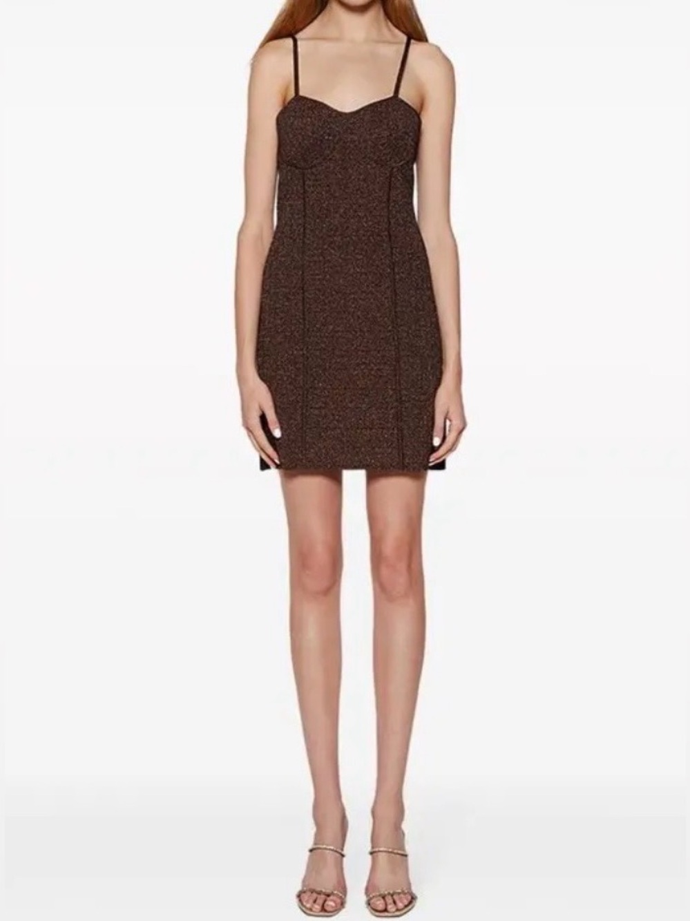 GIVENCHY Chocolate Brown Signature 4g Jacquard Minidress NWT Size XL